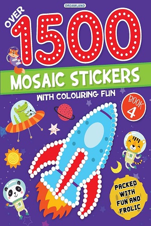 1500 Mosaic Stickers Book 4 with Colouring Fun - Sticker Book for Kids Age 4 - 8 years