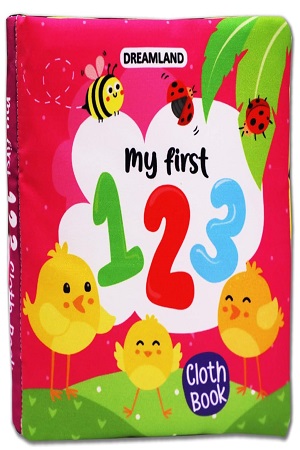 Dreamland Baby My First Cloth Book 123 with Squeaker and Crinkle Paper Cloth Books for Toddler Kids Early Development Cloth Book Learning Educational Baby Book