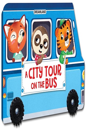 A City Tour on the Bus- Wheel Board Book for Kids age 2+ years