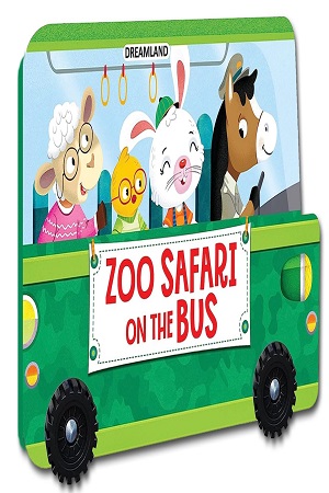 Zoo Safari on the Bus- Wheel Board Book for Kids age 2+ years