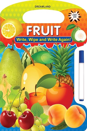 Fruit Write and Wipe Book for Children Age 2+ Early Learning Book with a Pen