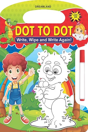 Dot to Dot Write and Wipe Book for Children Age 2+ Early Learning Book with a Pen