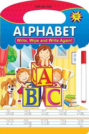 Alphabet Write and Wipe Book for Children Age 2+ Early Learning Book with a Pen 