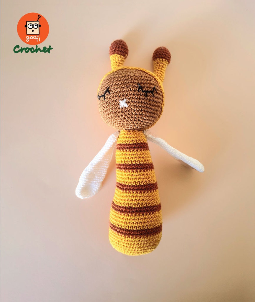 Crochet Toy Rattle Character-Honey Bee