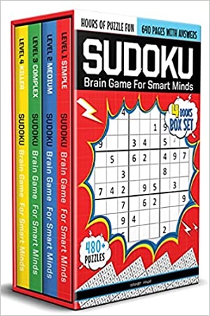 Sudoku Brain Game For Smart Minds (Box Set of 4 Bookd)