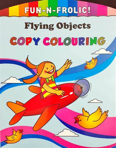 Flying Objects Copy Colouring