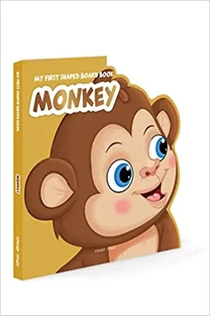 My First Shaped Board book - Monkey, Die-Cut Animals, Picture Book for Children