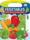 Vegetables Write and Wipe Book for Children Age 2+ Early Learning Book with a Pen